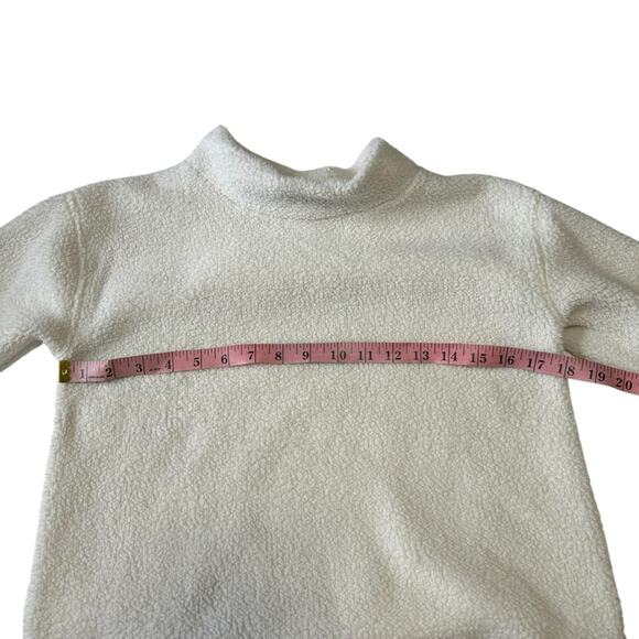 Vineyard Vines Girl’s Cream Fuzzy Mock Neck Tunic Sweatshirt - Picture 4 of 6